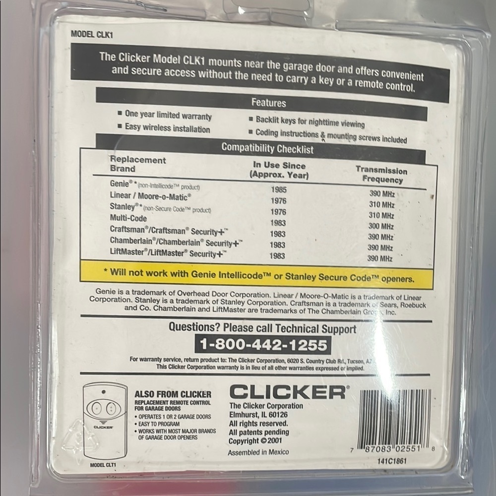 Improved Clicker Universal Keyless Entry - Picture 2 of 2